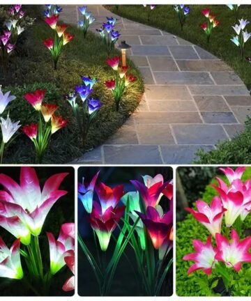 2Pcs Solar Lily Flower Garden Lights