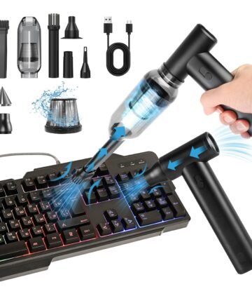 1Set Compressed Air Duster Brushless Motor 250000RPM Stepless Variable Speed 1WmAh Battery Cordless Dust Blower Vacuum Cleaner Portable Jet Dry Blower For PC Keyboard Car Home