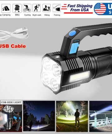 USB Rechargeable LED Work Flashlight 4 Modes