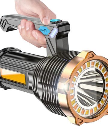 USB Rechargeable COB LED Torch Flashlight