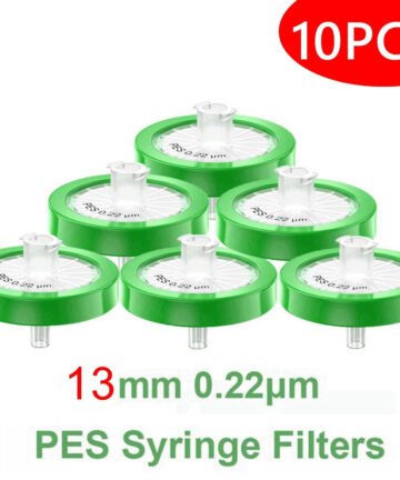 10pcs PES Non-Sterile Syringe Filters 13mm 0.22um Pore Size Hydrophilic Filtration