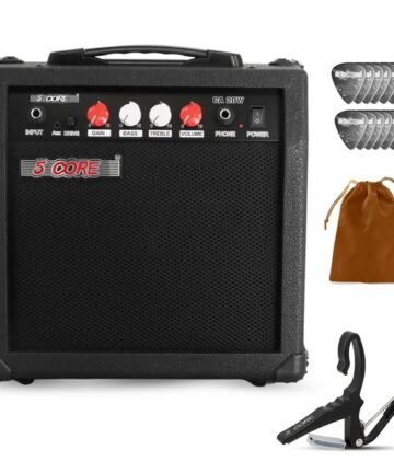 5 Core Guitar Amp 20W Electric Portable Mini Amplifier W Built In 6.5" Speaker Aux Headphone Jack