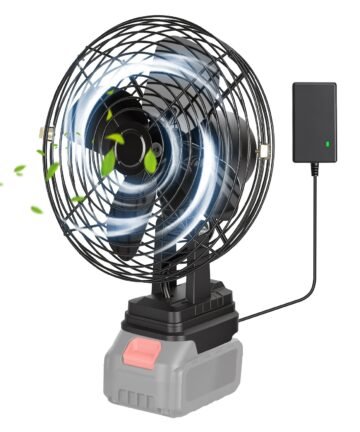 1Pc 9.06In Portable Jobsite Fan Compatible With 21V Battery Cordless Workshop Fan With 2 Speeds For Jobsite Garage Power Outages Battery Not Included