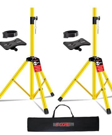 5 Core Speaker Stand Pair Adjustable 31 To 54" PA DJ Tripod Stands Heavy Duty W 35mm Insert 132 Lbs