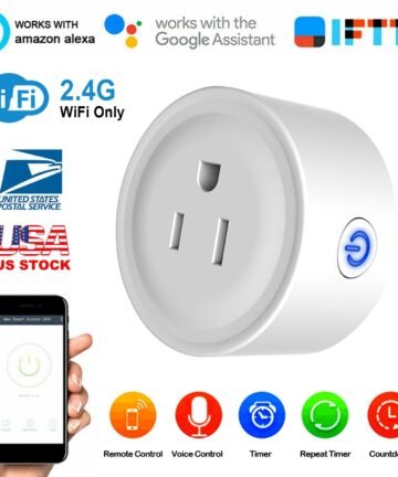 WiFi Smart Plug Outlet with Alexa & Google Control