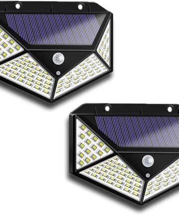 Solar Motion Sensor Security Wall Lights 2-Pack