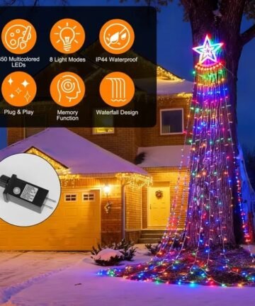 350LED Christmas Star Waterfall String Lights