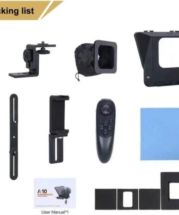 Portable Smartphone SLR Camera Teleprompter With Mobile Phone Holder Remote Control Video Recording Live Interview Stage Speech Video Production Tool